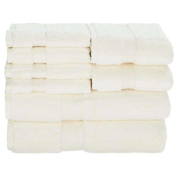 Safavieh Super Plush Towel Bundle, Ivory - 8 Piece TWL1850B - main
